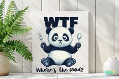 WTF Where's the Food Funny Sarcastic Animal Quotes Clipart Product Image 2