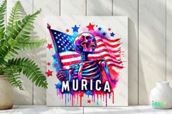 Funny Skeleton 4th of July Sublimation Product Image 2