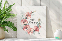 August - Watercolor Gladiolus Birth Month Flower Clipart Product Image 3