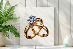 Gold Wedding Bands Sublimation Clipart Product Image 2