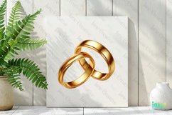 Gold Wedding Bands Sublimation Clipart Product Image 2