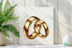 Gold Wedding Bands Sublimation Clipart Product Image 2