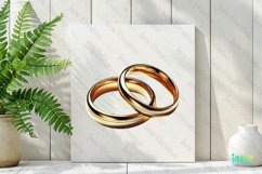 Gold Wedding Bands Sublimation Clipart Product Image 2