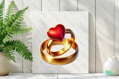 Gold Wedding Bands Sublimation Clipart Product Image 2