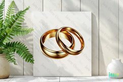 Gold Wedding Bands Sublimation Clipart Product Image 2