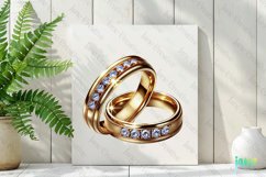 Gold Wedding Bands Sublimation Clipart Product Image 2