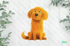 Funny Children's Golden Retriever Dog Book Clipart Product Image 2