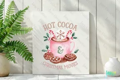 Pink Hot Cocoa Christmas Movies Sublimation Product Image 3
