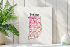 Indiana Floral Coquette PNG - 50 States Design Product Image 3