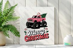 Merry Christmas Pink Truck Sublimation Product Image 3