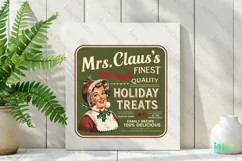 Mrs Claus's Finest Vintage Christmas Labels Clipart Product Image 2