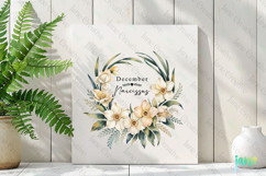 December - Watercolor Narcissus Birth Month Flower Clipart Product Image 3