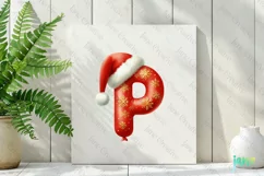 Santa Claus Balloon Alphabet Letter P Clipart Product Image 2