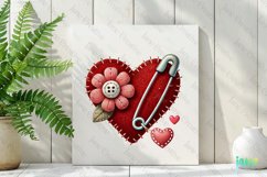 Patchwork Heart Valentine’s Day Clipart Product Image 2