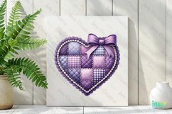 Patchwork Heart Valentine’s Day Clipart Product Image 2