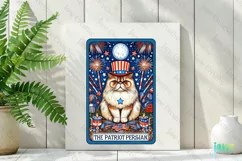 Happy 4th Of July Persian Cat Card Clipart Product Image 2
