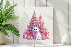 Pink Christmas Kitten Sublimation Product Image 2