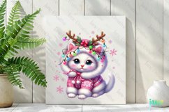 Pink Christmas Kitten Sublimation Product Image 2