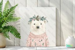 Bear Pink Jumper Animals Christmas Clipart Product Image 2