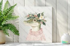 Crocodile Pink Jumper Animals Christmas Clipart Product Image 2