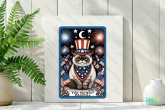 Happy 4th Of July Ragdoll Cat Card Clipart Product Image 2