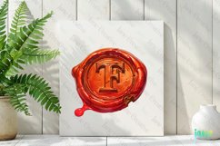 F Red Wax Seal With Letters Sublimation Product Image 2
