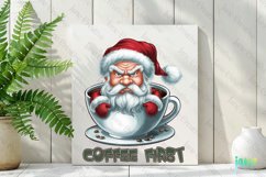 Coffee First Santa Claus Quotes Sublimation Clipart Product Image 2