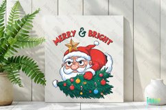 Merry And Bright Santa Claus Quotes Sublimation Clipart Product Image 2