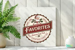 Santa's Favorites Vintage Christmas Labels Clipart Product Image 2