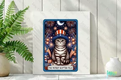 Happy 4th Of July Scottish Fold Cat Card Clipart Product Image 2