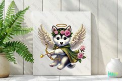 Siberian Husky Dogs Cupid Valentine’s Day Sublimation Product Image 2
