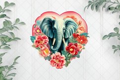 Vintage Elephant With Rose Flowers Clipart Product Image 1