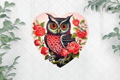 Vintage Owl With Rose Flowers Clipart Product Image 1