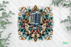 Vintage Microphone Neotraditional Tattoo Designs Product Image 1
