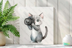 Cat Watercolor Cute Animals Photographer Product Image 2