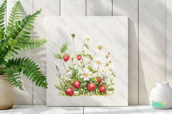 Watercolor Strawberry Clipart PNG Product Image 2