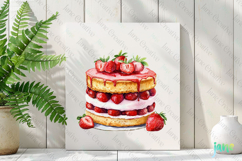 Watercolor Strawberry Clipart PNG Product Image 2