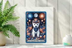 4th Of July West Highland White Terrier Dog Card Clipart Product Image 2