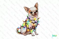 Little Christmas Chihuahua Dog Clipart Product Image 1
