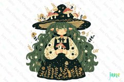 Mushroom Witch Subliamtion Clipart Product Image 1