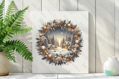 Winter Scene Wreath Sublimation Clipart Product Image 2