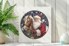 Embroidered Christmas Santa Farm Ornament Clipart Product Image 2