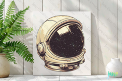 Retro Astronaut&#039;s Helmet Sublimation Clipart Product Image 2