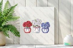 4th Of July Trio Flowers Clipart Product Image 3