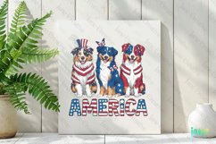 Patriotic Trio Dogs Sublimation Clipart Product Image 2