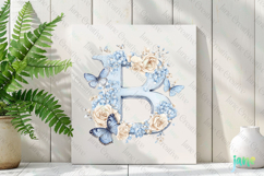 Watercolor Floral Butterflies Letter B Product Image 2