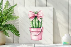 Pink Western Cowgirl Cactus Clipart Product Image 2