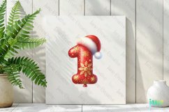 Santa Claus Balloon Alphabet Number 1 Clipart Product Image 2