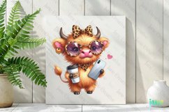 Leopard Fashion Highland Cow Clipart Product Image 2