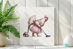 Pink Gingham Hen Mother’s Day Clipart Product Image 2